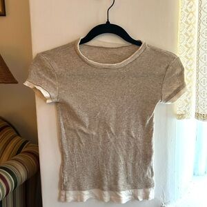 ZARA Cotton Semi-Sheer Classic Wheat Colour Women's Top